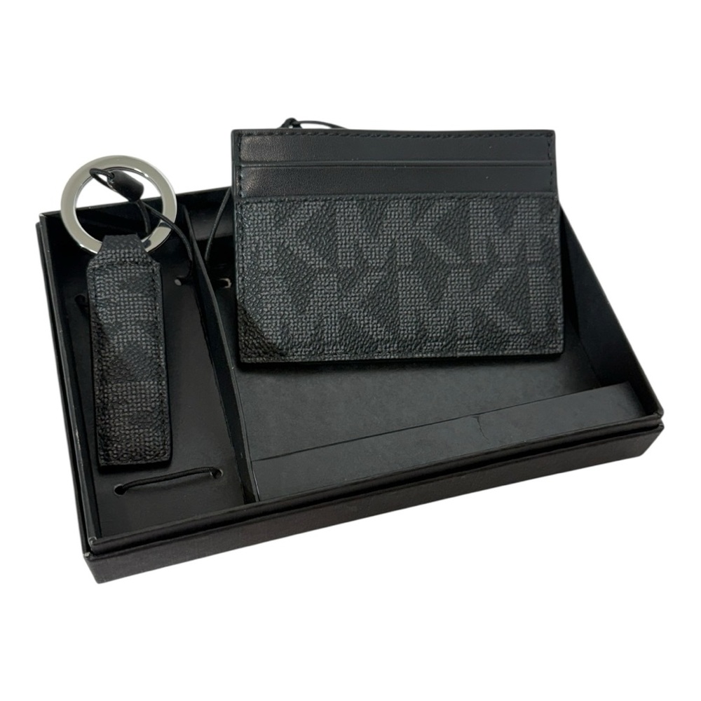 Michael Kors Black Logo Card Case & Keychain Set – NWT - Unisex Wallet